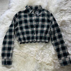 Maje Green and Black Plaid Shirt
